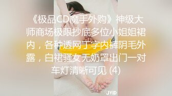 《极品CD魔手外购》神级大师商场极限抄底多位小姐姐裙内，各种透网丁字内裤阴毛外露，白裙骚女无奶罩出门一对车灯清晰可见 (4)